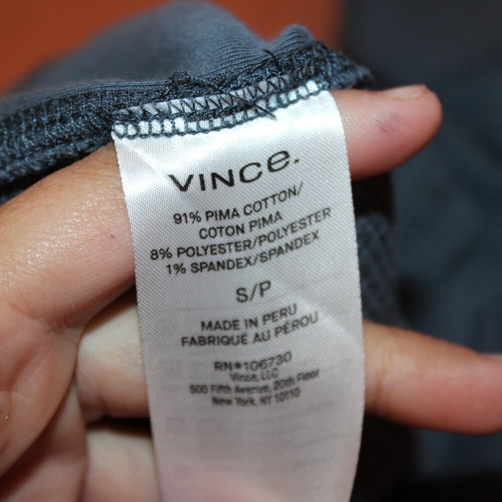 Vince Blue Pima Cotton Crew Neck T-Shirt Women Size Smalll - Picture 6 of 8